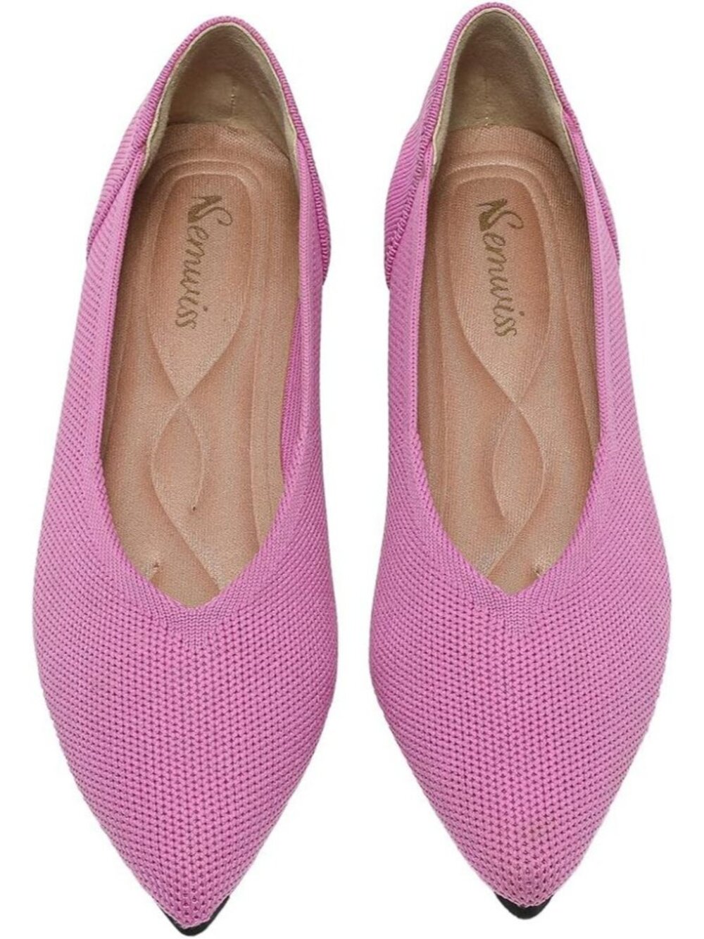 Women's Pink Red Mesh Comfortable Pointed Toe Leopard Casual Ballet Flat Shoes